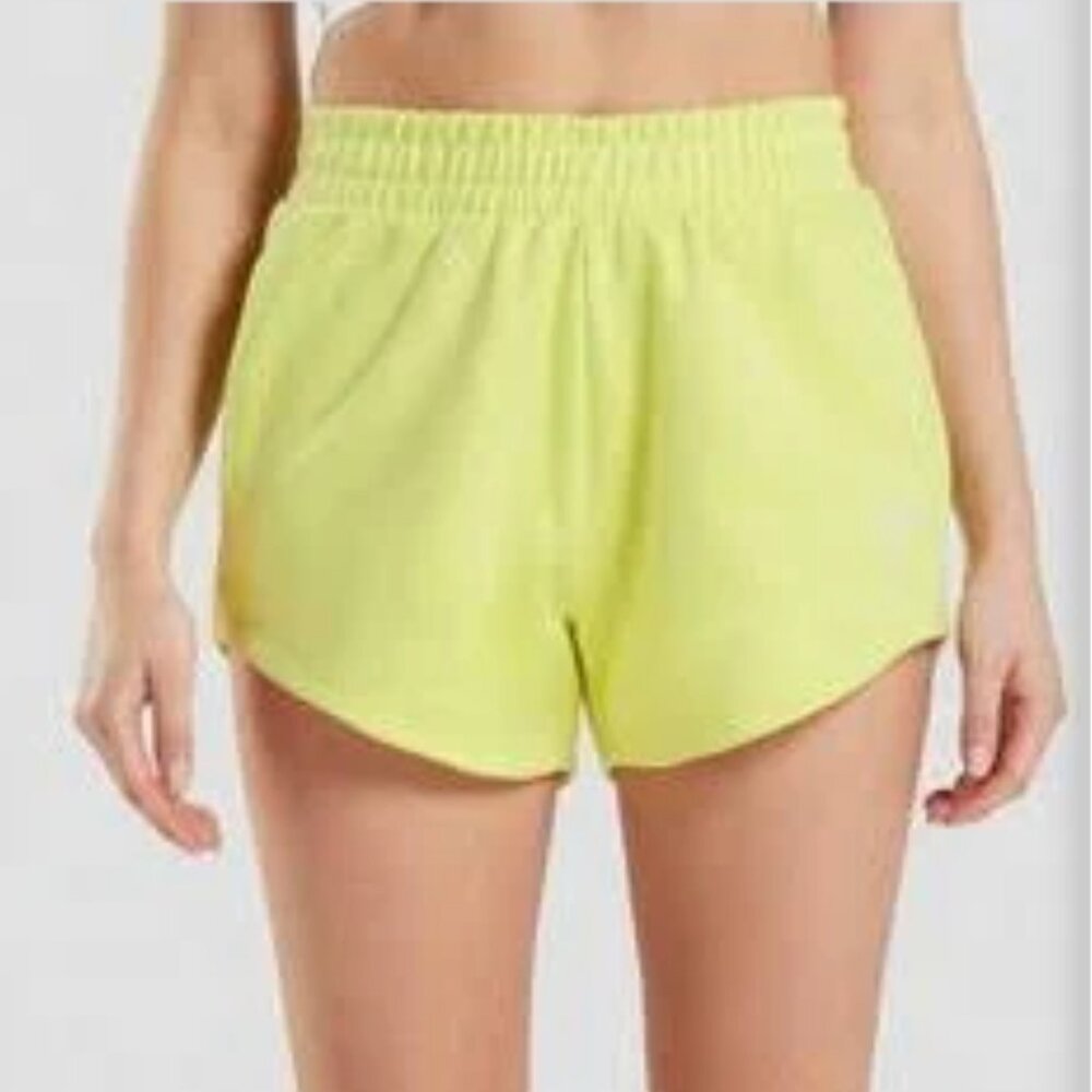 GYMSHARK Women's Training Sweat Shorts Small Yellow Firefly Green Sold Out
